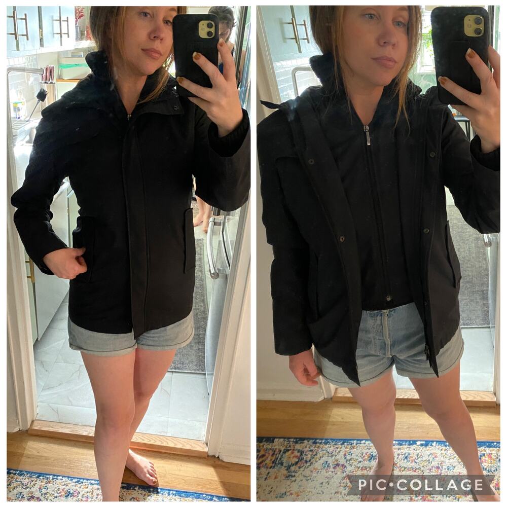 Burberry Calandra Black Coat Jacket interior Novacheck Lining Winter sz S